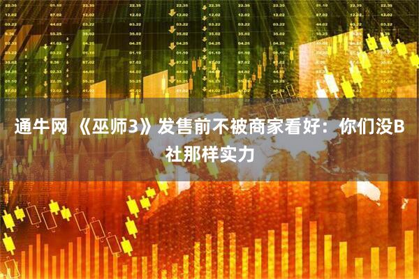 通牛网 《巫师3》发售前不被商家看好：你们没B社那样实力